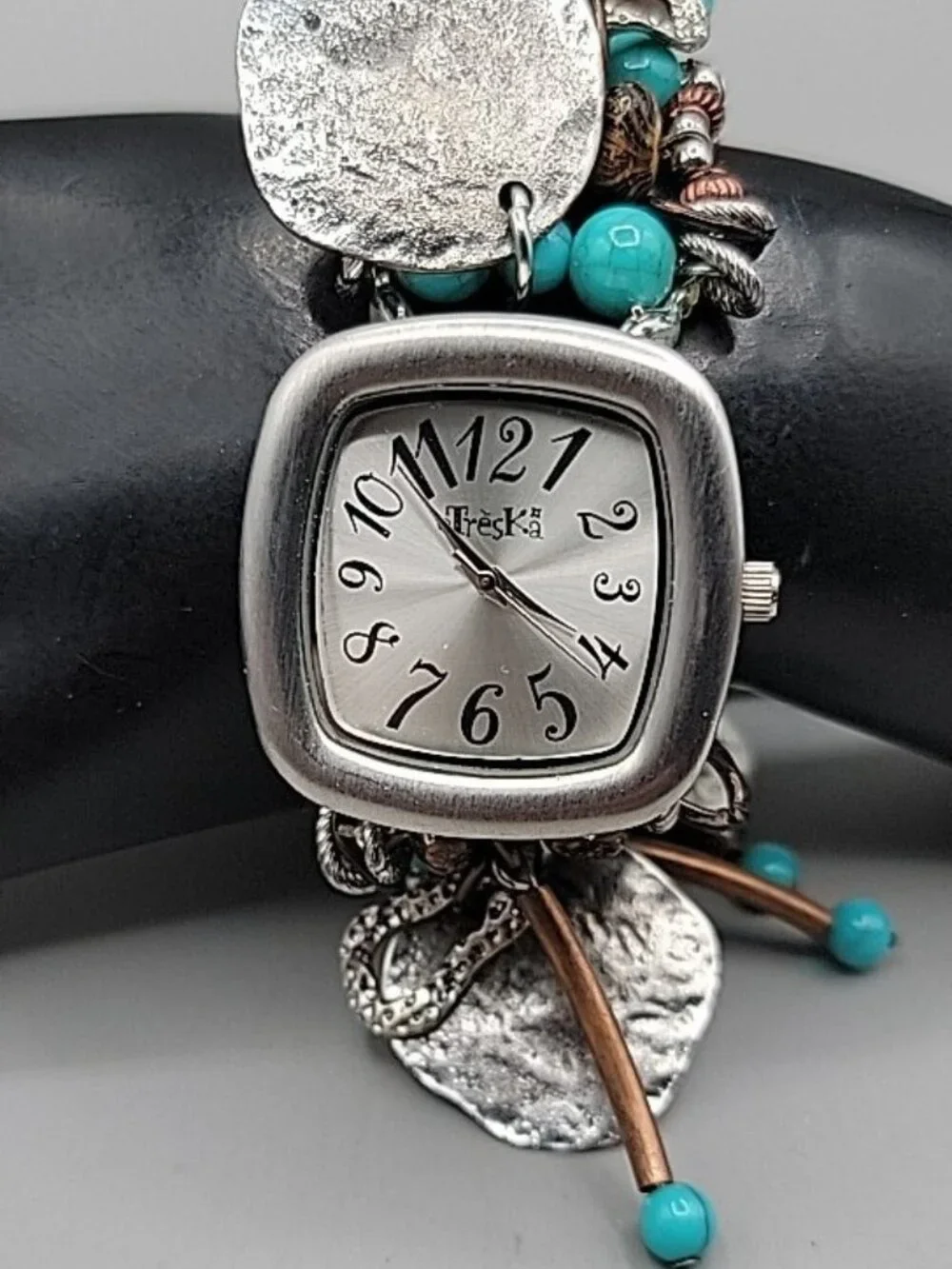 Treska Ladies Boho Dangling Charm Bracelet Watch 35mm Dial 7.5” Southwestern